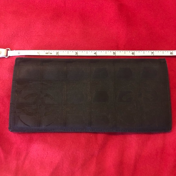 CHANEL Bifold Long Wallet Black 99’ New Travel-Line Coco Mark Nylon Leather COA - Picture 2 of 16